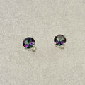 Sterling Silver Round Mystic Topaz Post Earrings