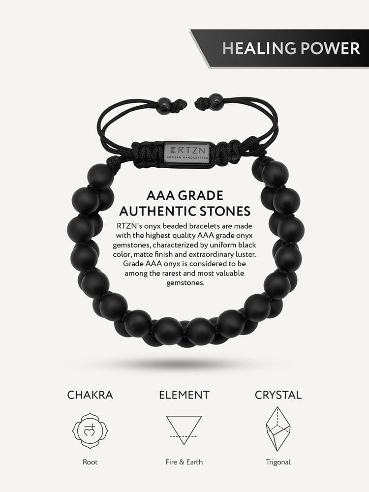 Black Onyx Beaded Bracelet - Morocco
