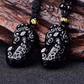 Women's & Men's Pure Black Obsidian Three Money Pi Pendant