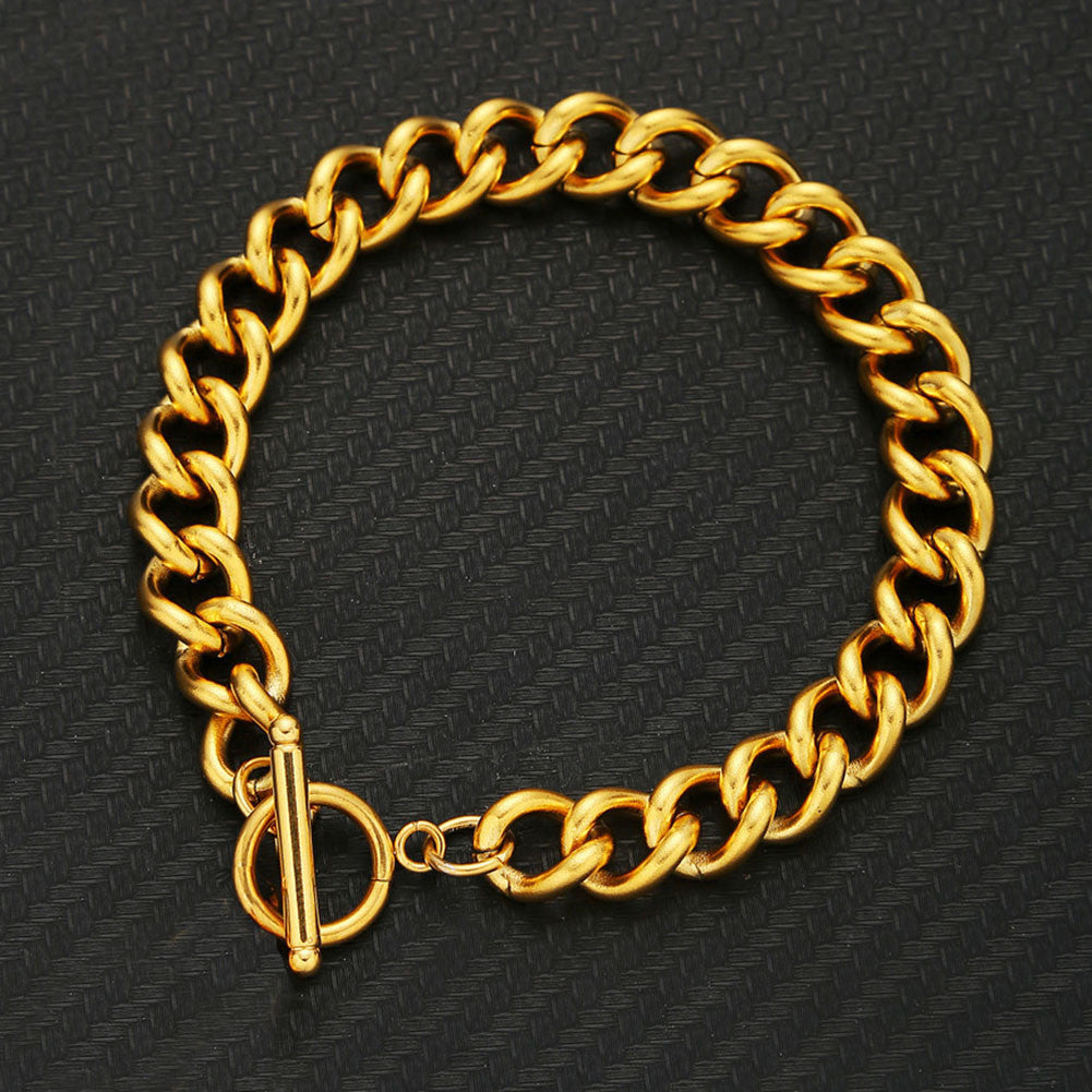 Men's Stainless Steel Buckle Female Hip Hop Ear Fashion Domineering Twist Bracelets