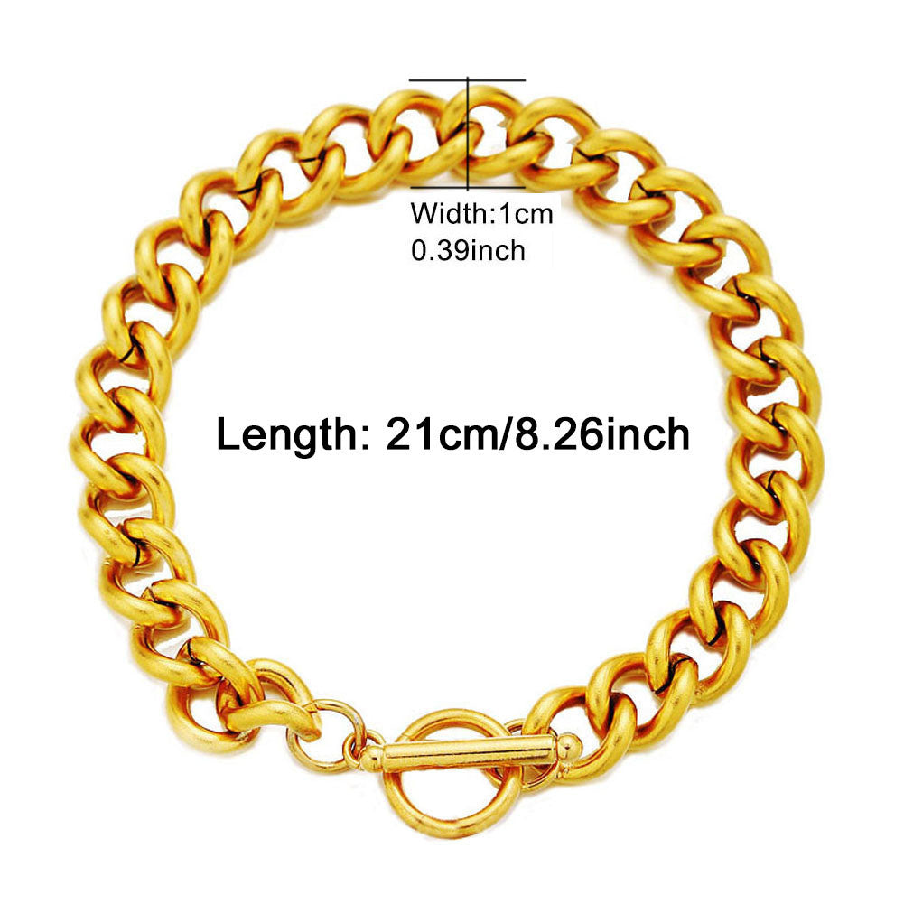 Men's Stainless Steel Buckle Female Hip Hop Ear Fashion Domineering Twist Bracelets