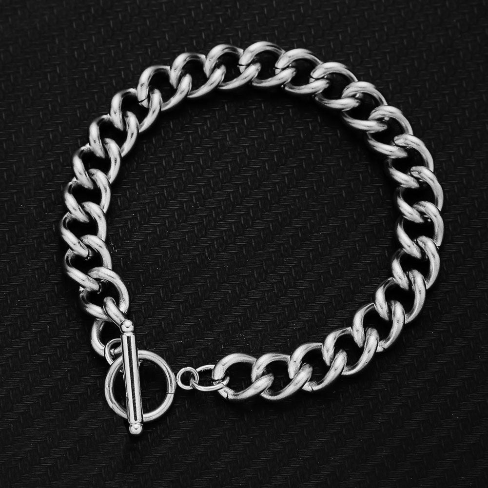 Men's Stainless Steel Buckle Female Hip Hop Ear Fashion Domineering Twist Bracelets