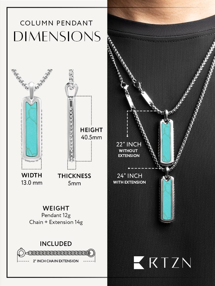 Turquoise Column Pendant Necklace
