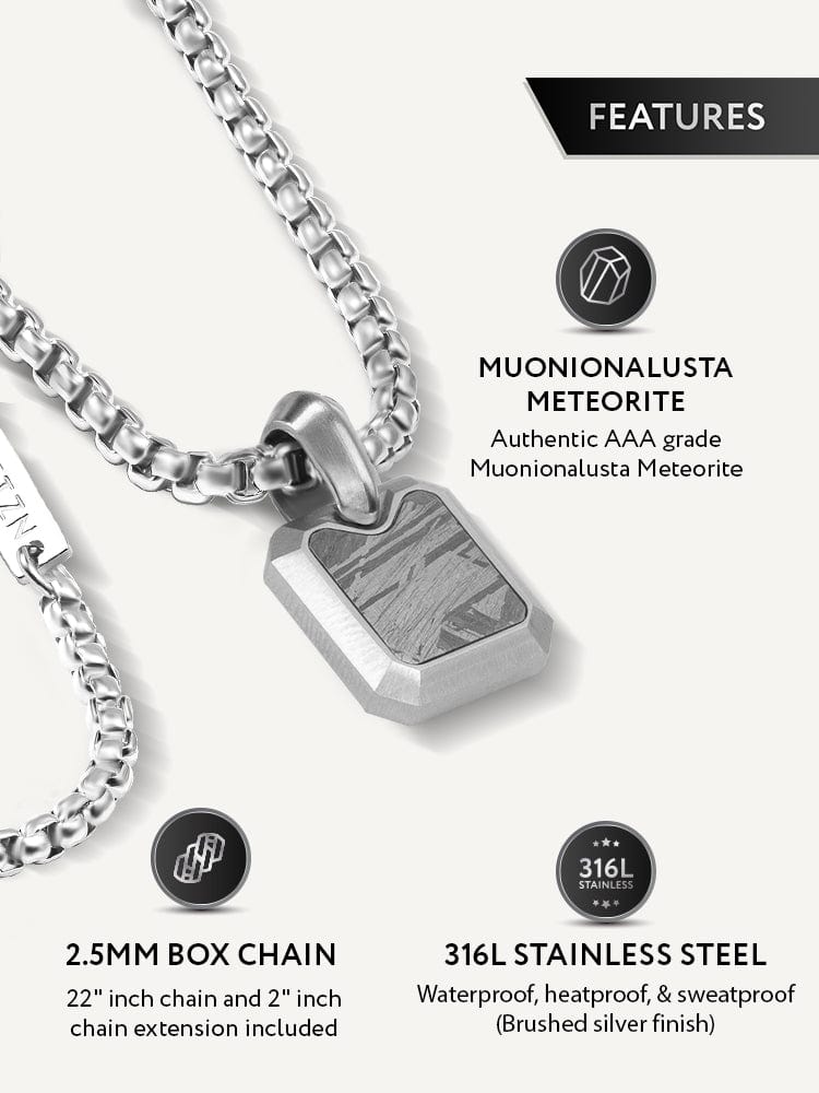 Meteorite Square Pendant Necklace
