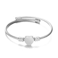 Steel Wire Rope Open Heart Stainless Bracelet