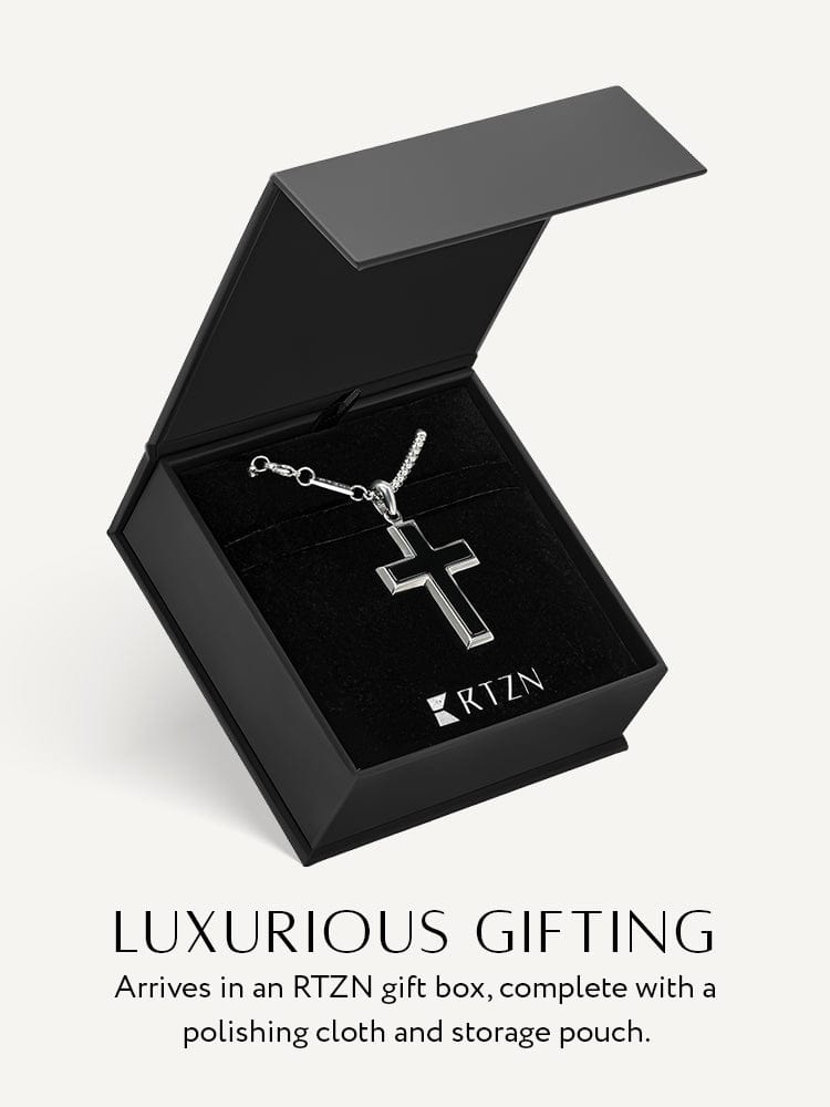 Black Onyx Cross Pendant Necklace