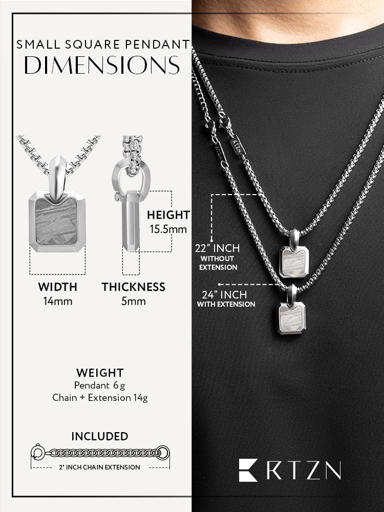 Meteorite Square Pendant Necklace