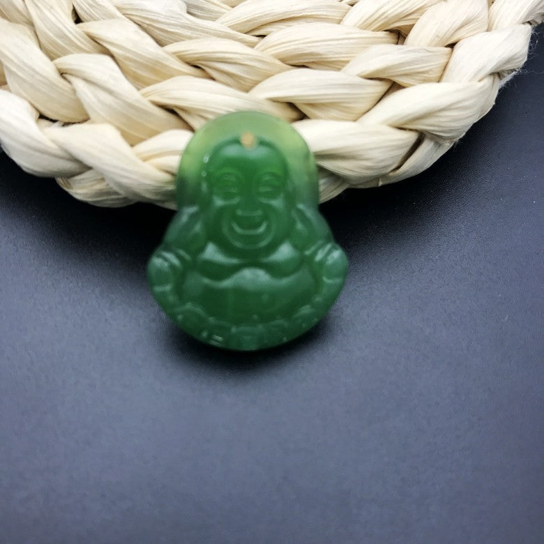Women's & Men's Jade Pi Maitreya Longevity Lock Peace Buckle Lotus Emerald Pendant