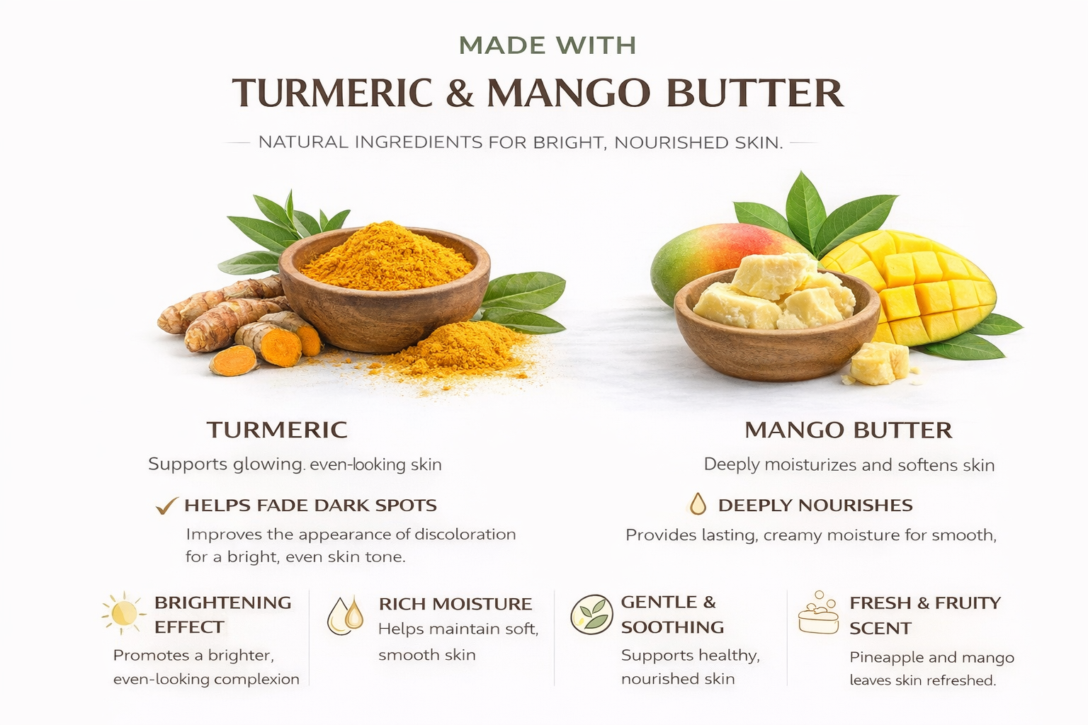 Pineapple Turmeric Mango Butter Bar Soap – Brightening Cleanse