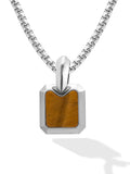 Tiger Eye Square Pendant Necklace