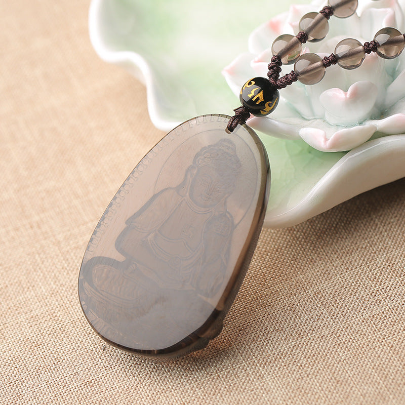 Icy Obsidian Chinese Zodiac Guardian Buddha Pendants
