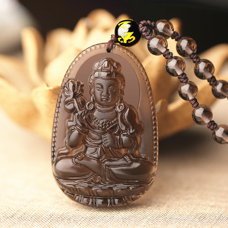 Icy Obsidian Chinese Zodiac Guardian Buddha Pendants
