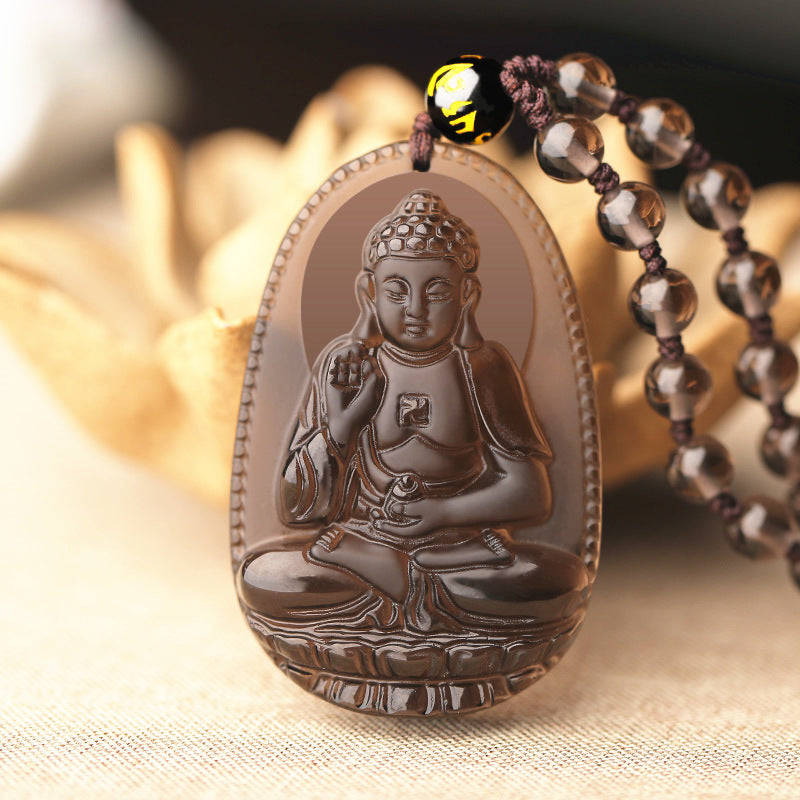 Icy Obsidian Chinese Zodiac Guardian Buddha Pendants