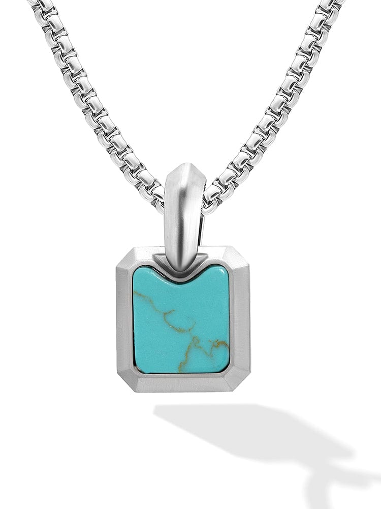 Turquoise Square Pendant Necklace