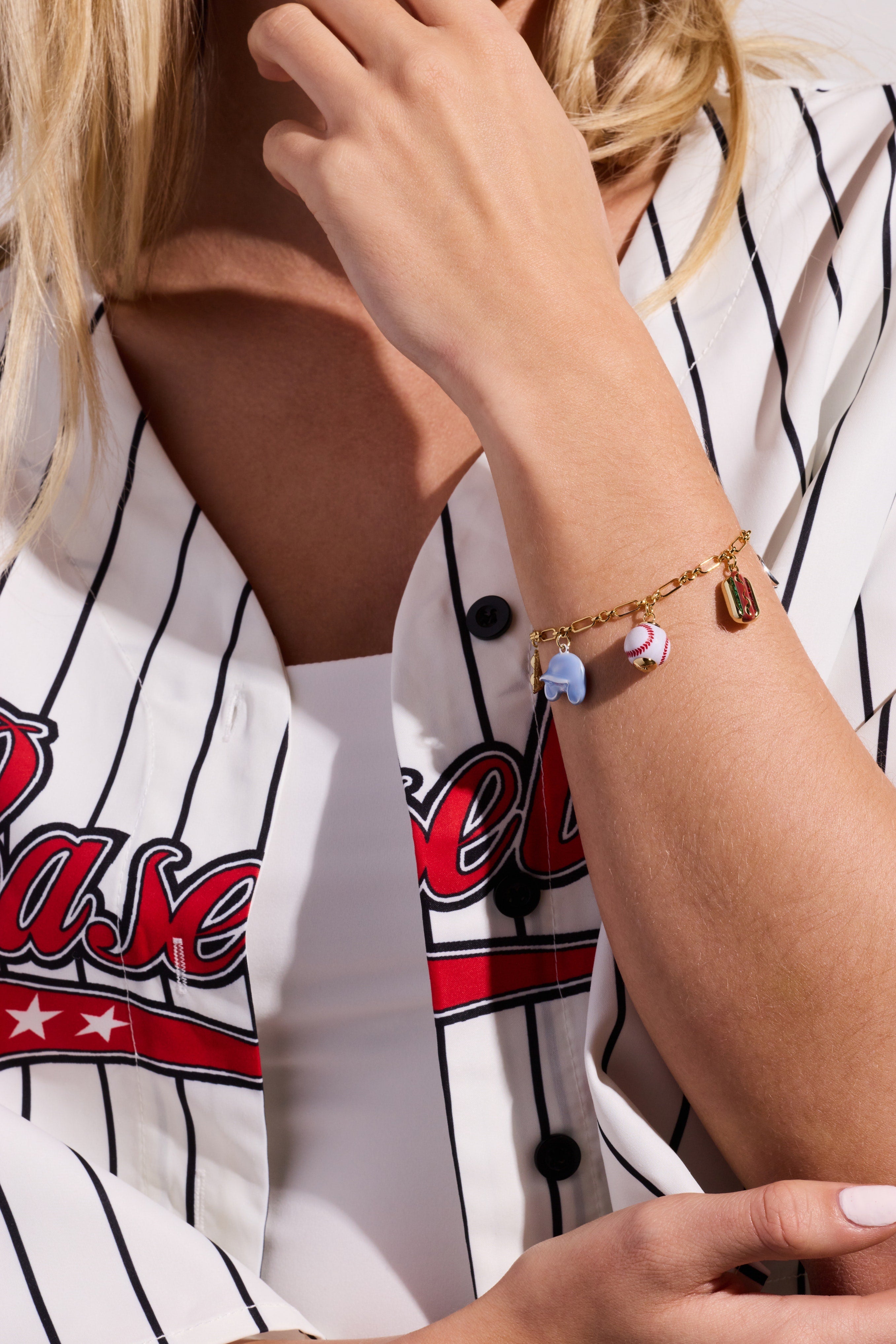 'Take Me Out to the Ballgame' Baseball Charm Bracelet