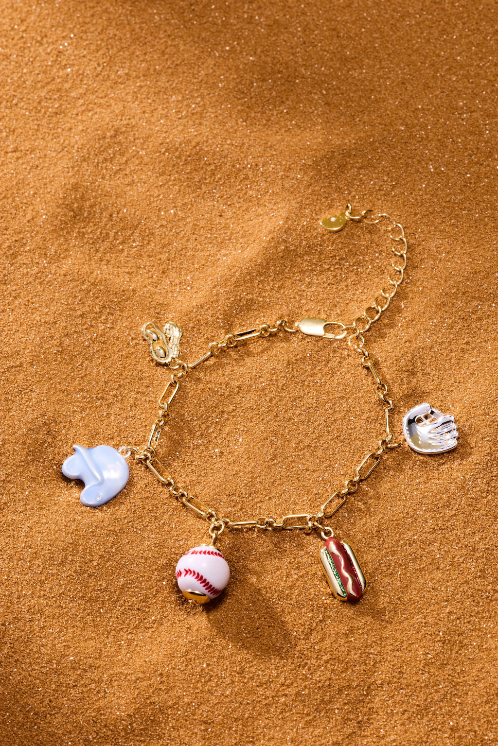 'Take Me Out to the Ballgame' Baseball Charm Bracelet
