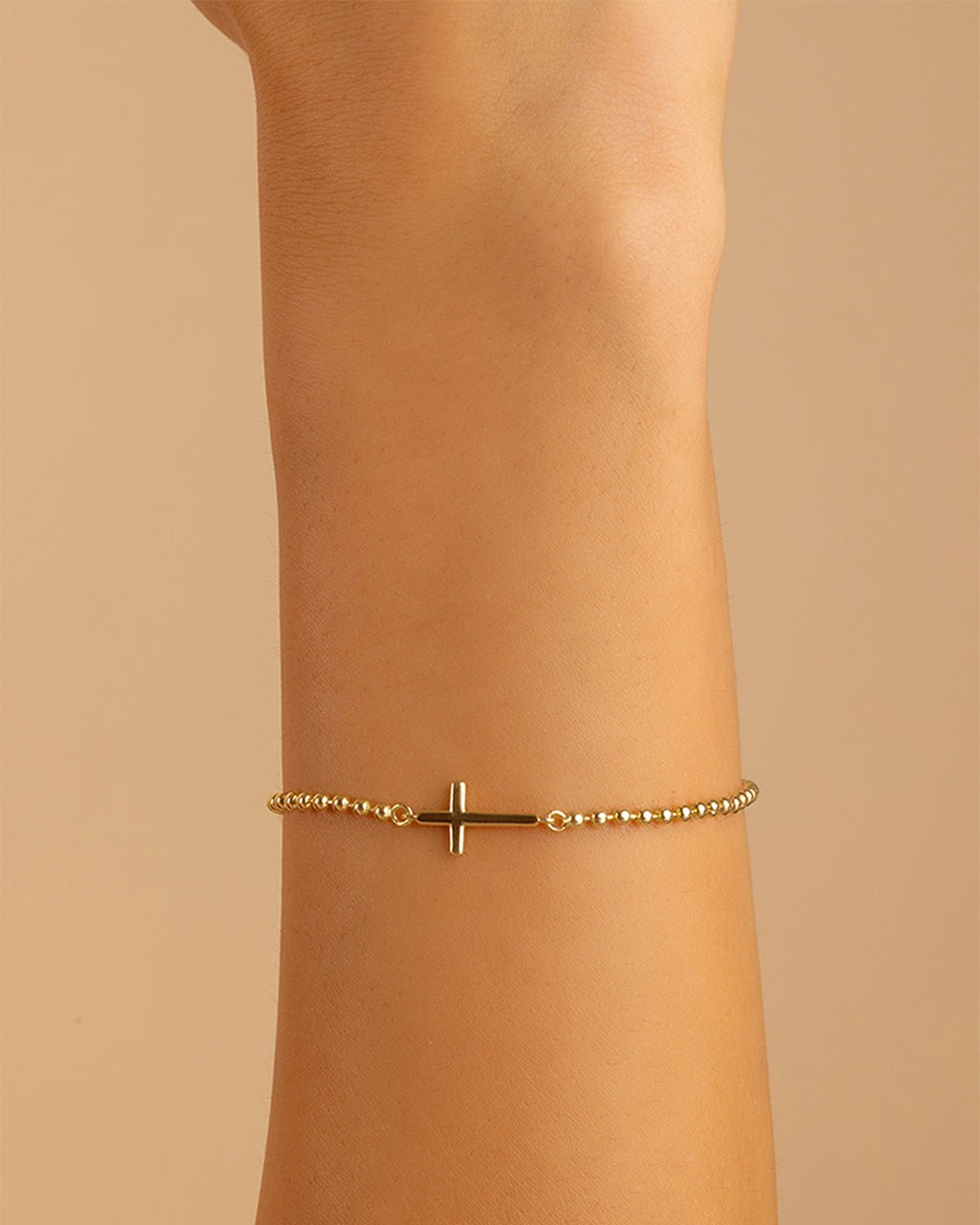 Sterling Silver Kelsey Beaded Cross Bracelet