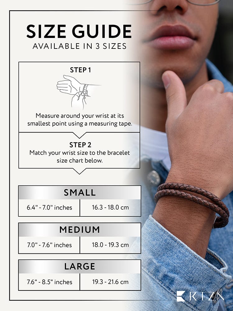 Double Brown Braided Leather Bracelet