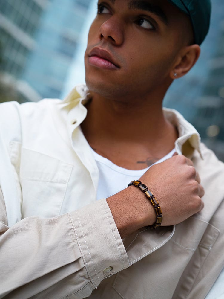 Tigers Eye Beaded Bracelet - Havana