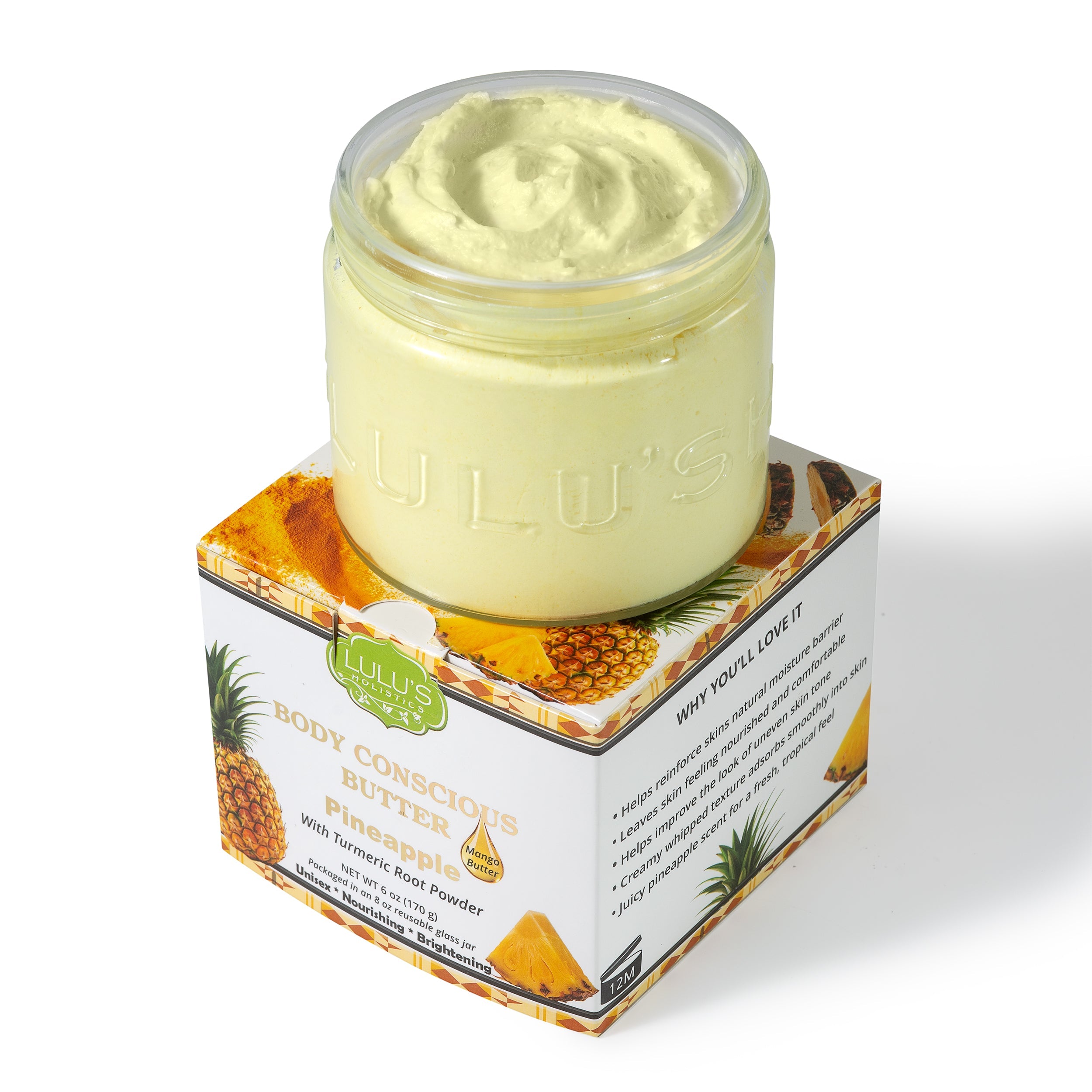 Pineapple Turmeric Whipped Mango Body Butter – Non-Greasy, Golden Glow