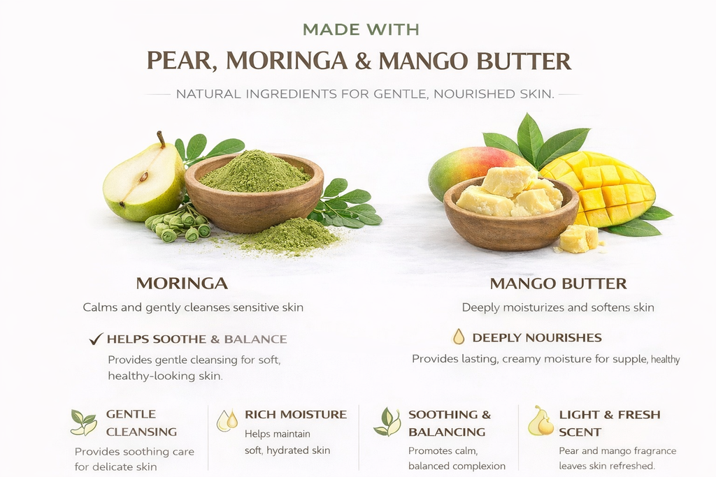 Pear & Moringa Mango Butter Bar Soap – Nourishing Cleanse
