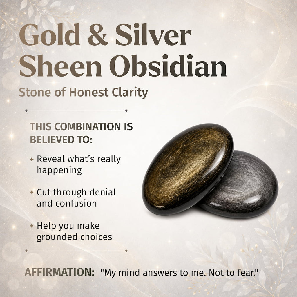 The Upper Hand – Gold & Silver Sheen Obsidian Points