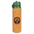Green Cork Sleeve Bottle with Flip Straw Lid | 25oz