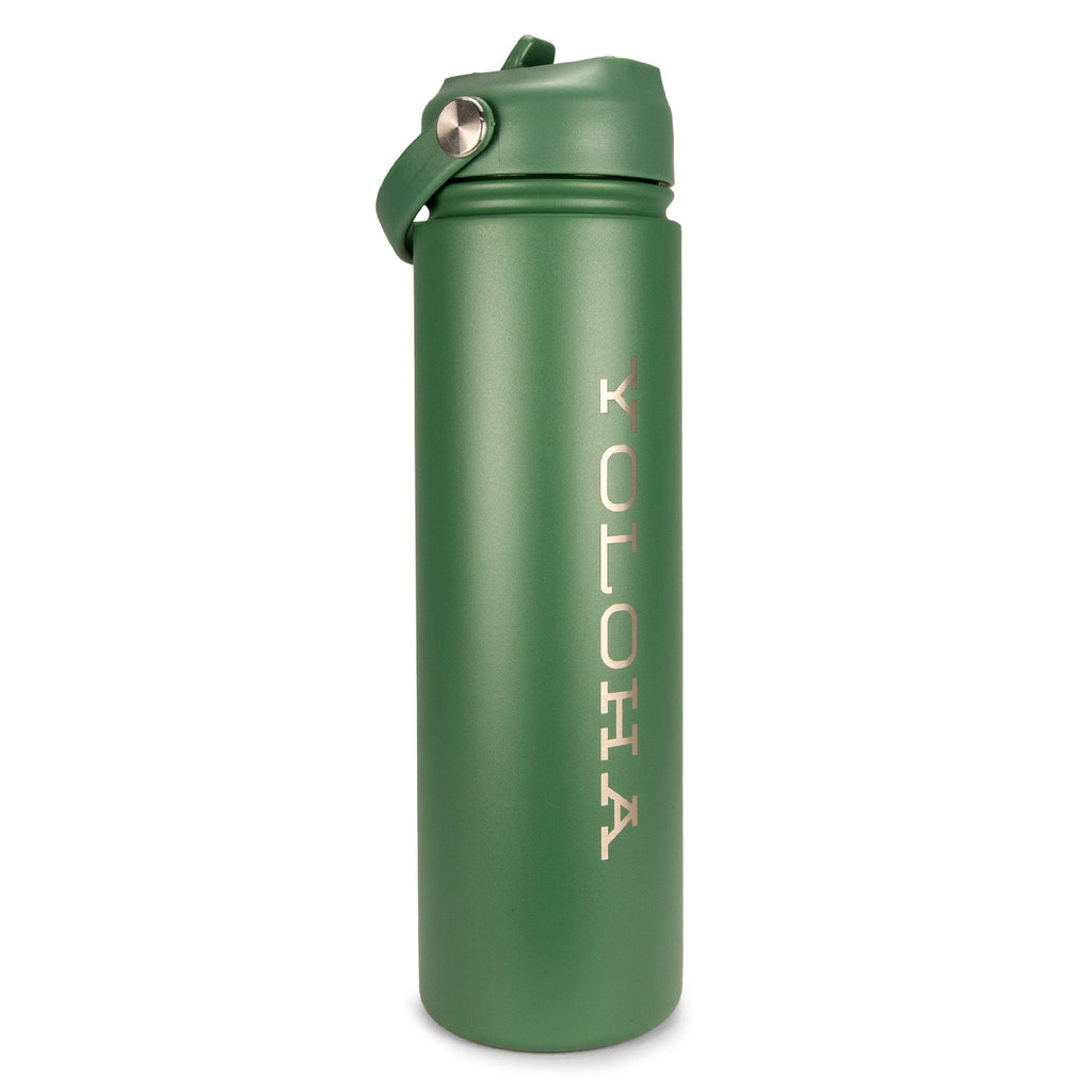 Green Cork Sleeve Bottle with Flip Straw Lid | 25oz