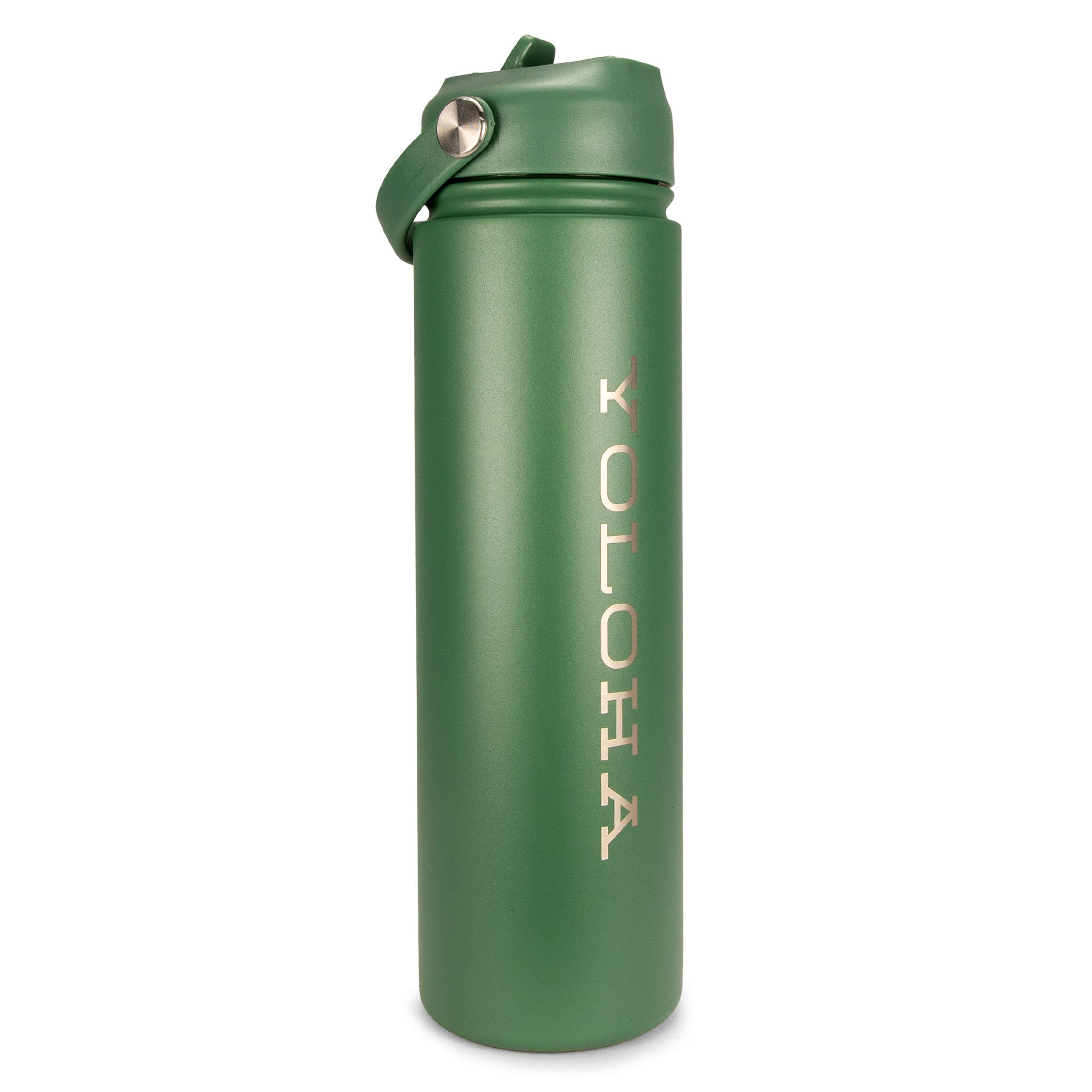 Green Cork Sleeve Bottle with Flip Straw Lid | 25oz