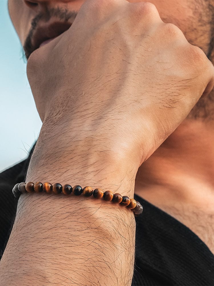 Tigers Eye Beaded Bracelet - Chain Fit