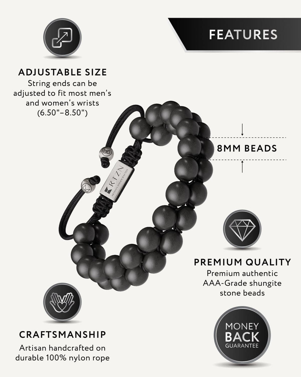 Shungite EMF Protection Bracelet - Morocco