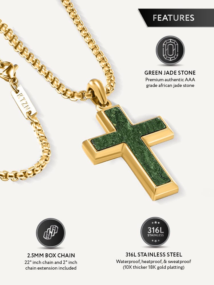 Jade Cross Pendant Necklace