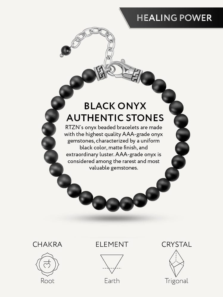 Black Onyx Beaded Bracelet - Chain Fit