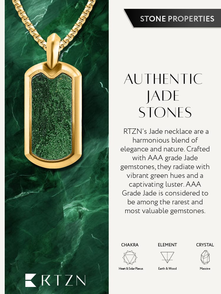 Jade Dog Tag Pendant Necklace
