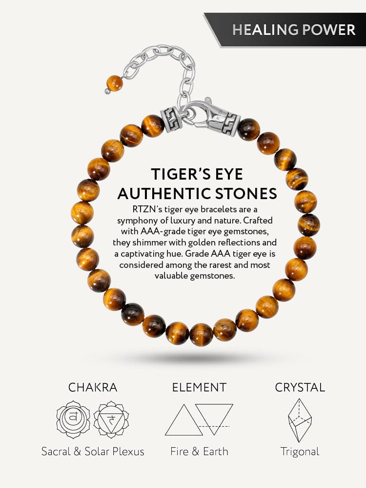 Tigers Eye Beaded Bracelet - Chain Fit