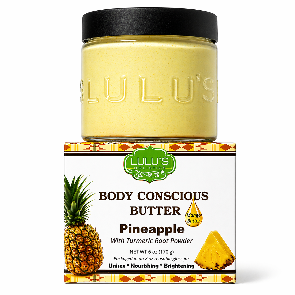 Pineapple Turmeric Whipped Mango Body Butter – Non-Greasy, Golden Glow