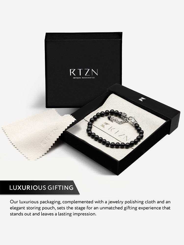 Black Onyx Beaded Bracelet - Chain Fit