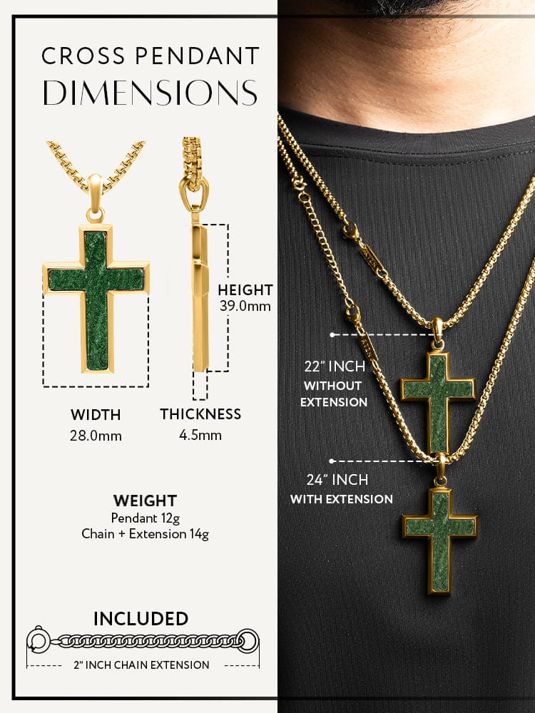 Jade Cross Pendant Necklace