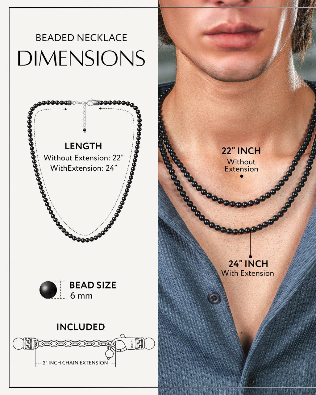 Black Obsidian Beaded Necklace