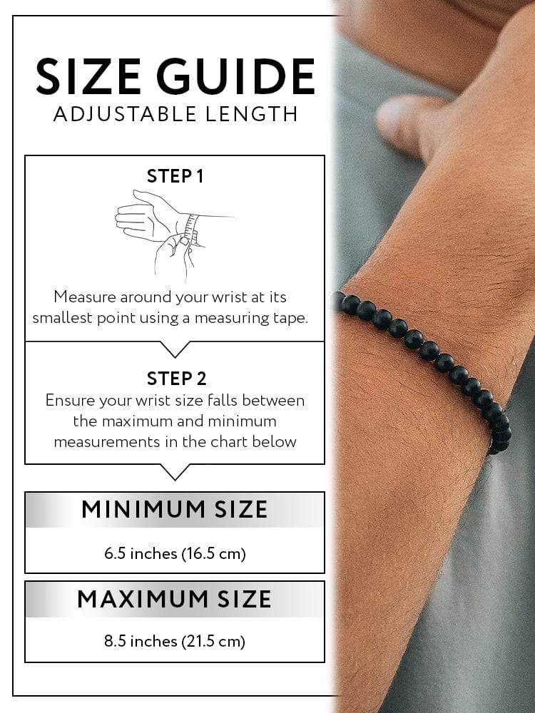 Black Onyx Beaded Bracelet - Chain Fit