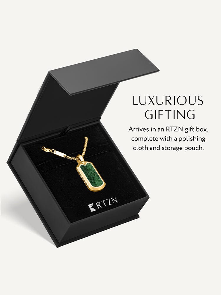 Jade Dog Tag Pendant Necklace