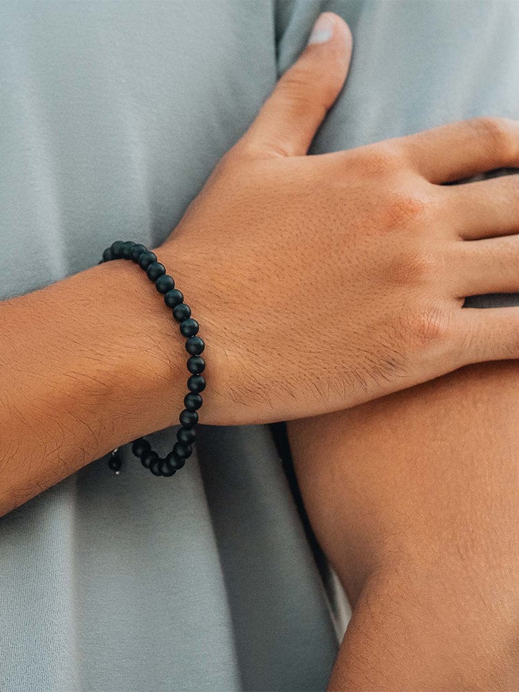 Black Onyx Beaded Bracelet - Chain Fit