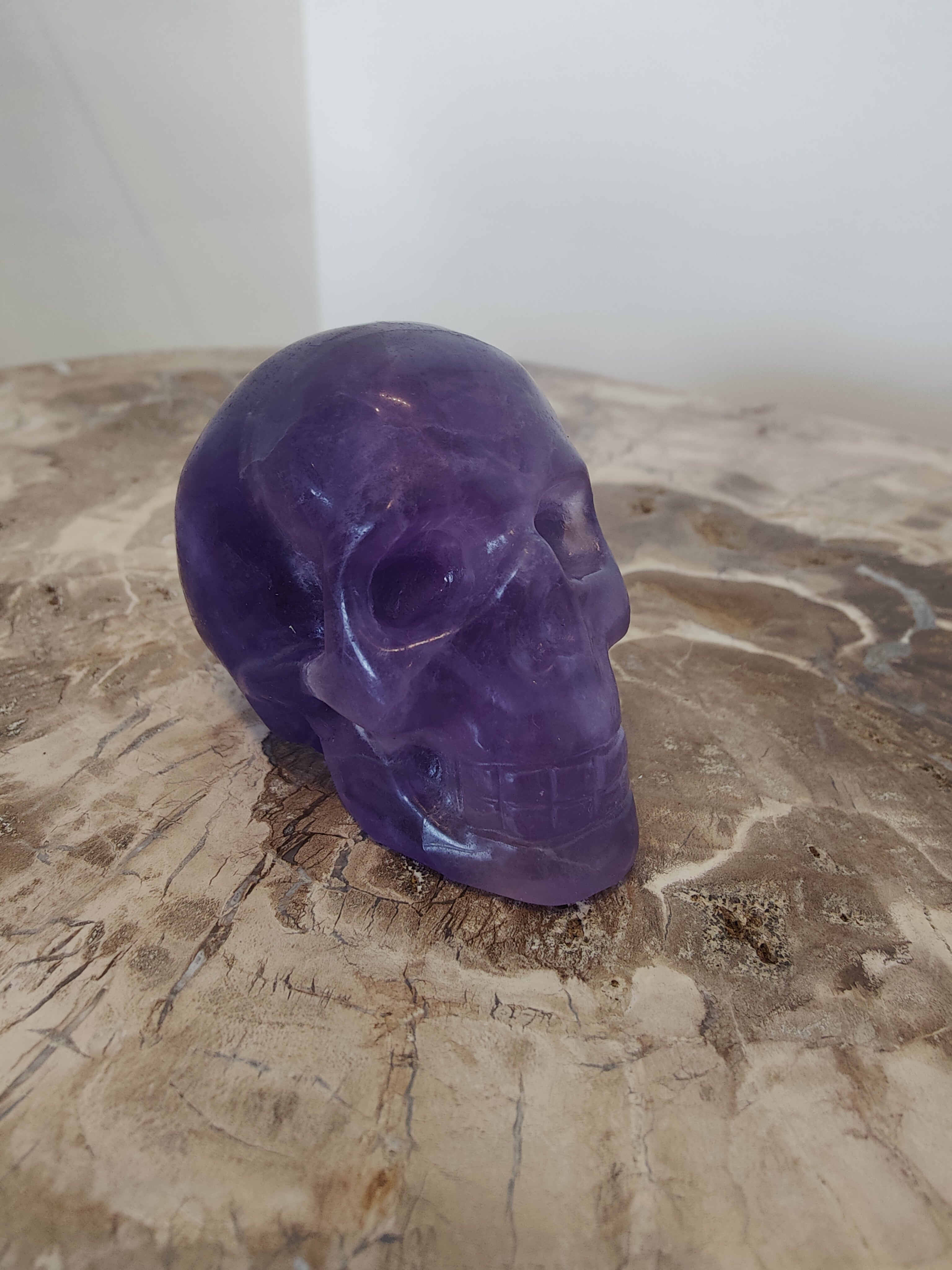 Purple Fluorite Skull Sculpture