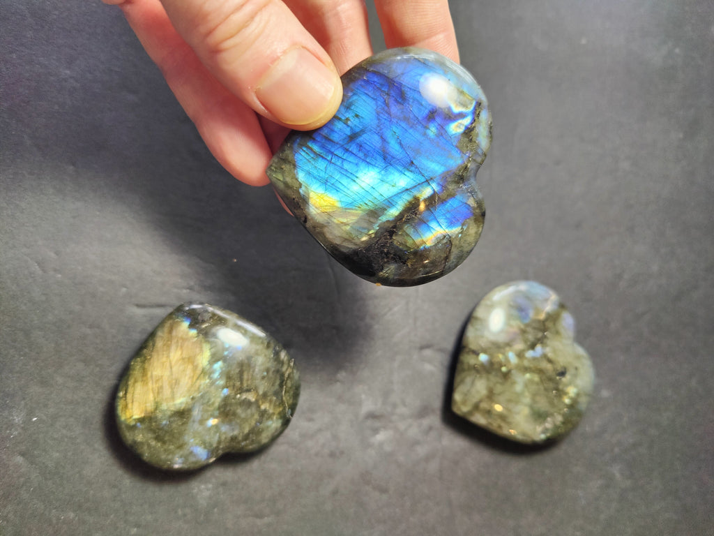 Labradorite Carved & Polished Heart