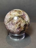 Cacoxenite Amethyst Polished Sphere Sculpture