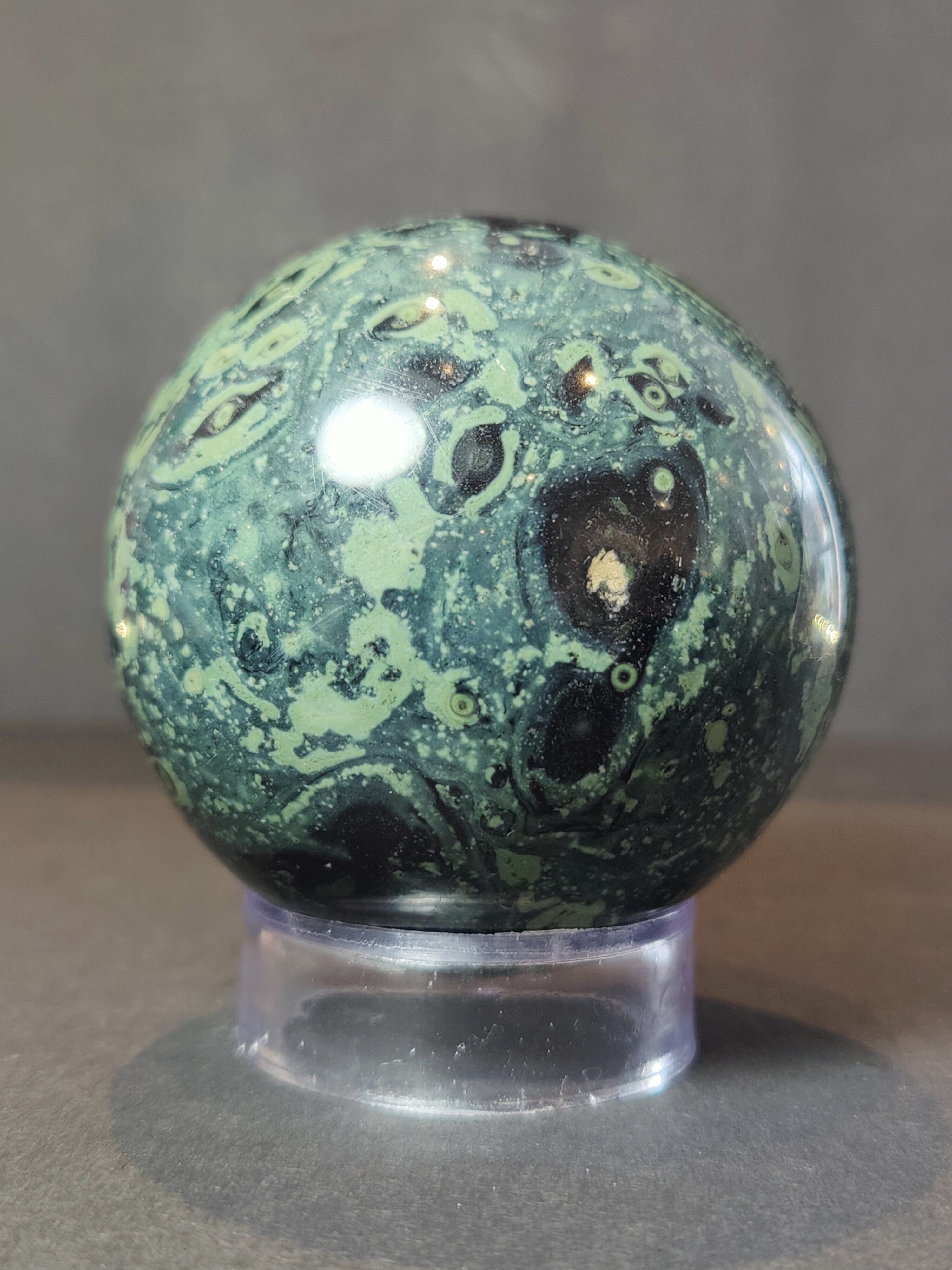 Kambaba (Crocodile) Jasper Polished Sphere Sculpture