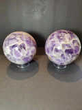 Chevron Amethyst Polished Sphere Sculpture