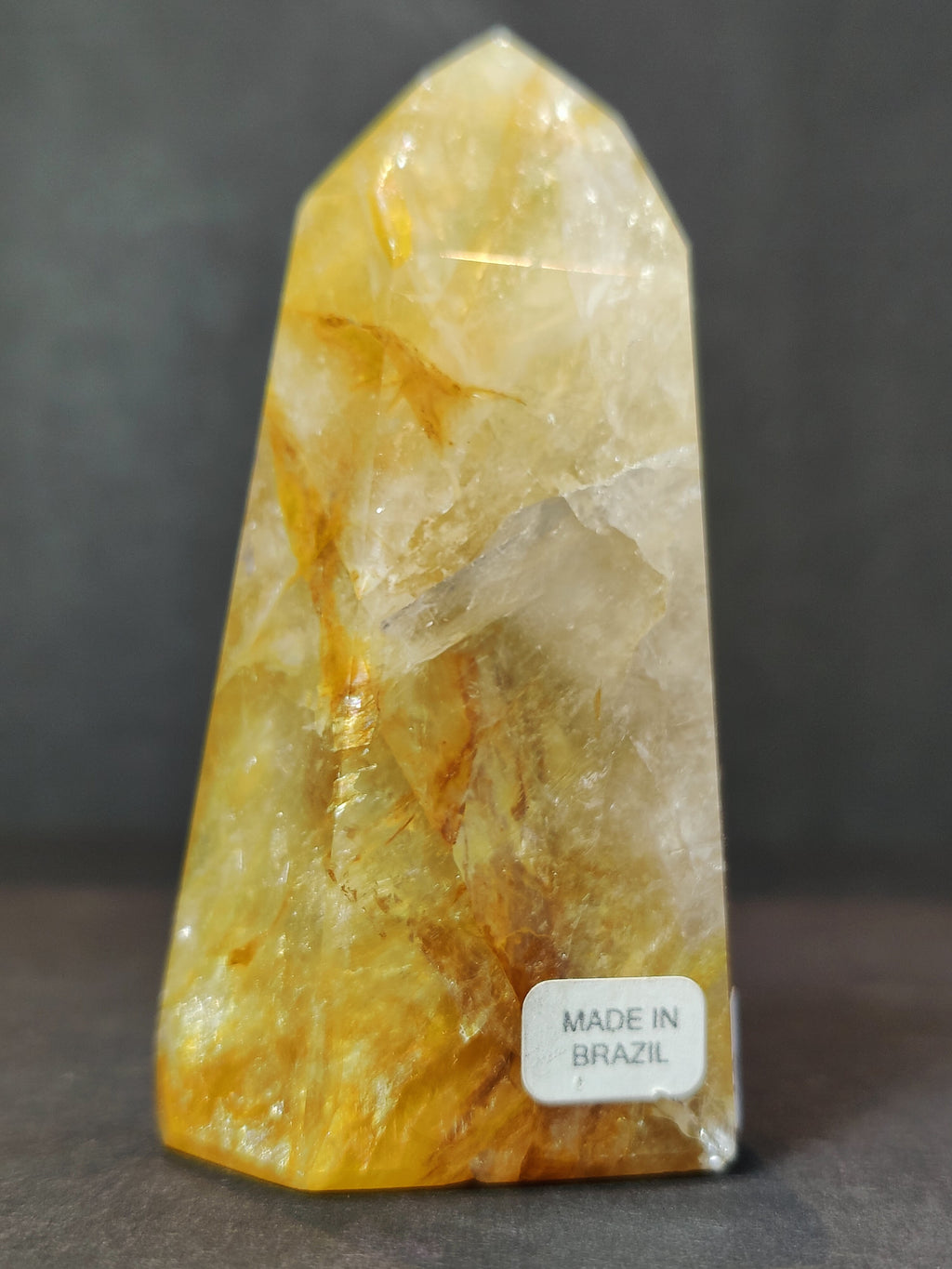 Golden Healer (Hematoid) Quartz Polished Obelisk Tower Sculpture