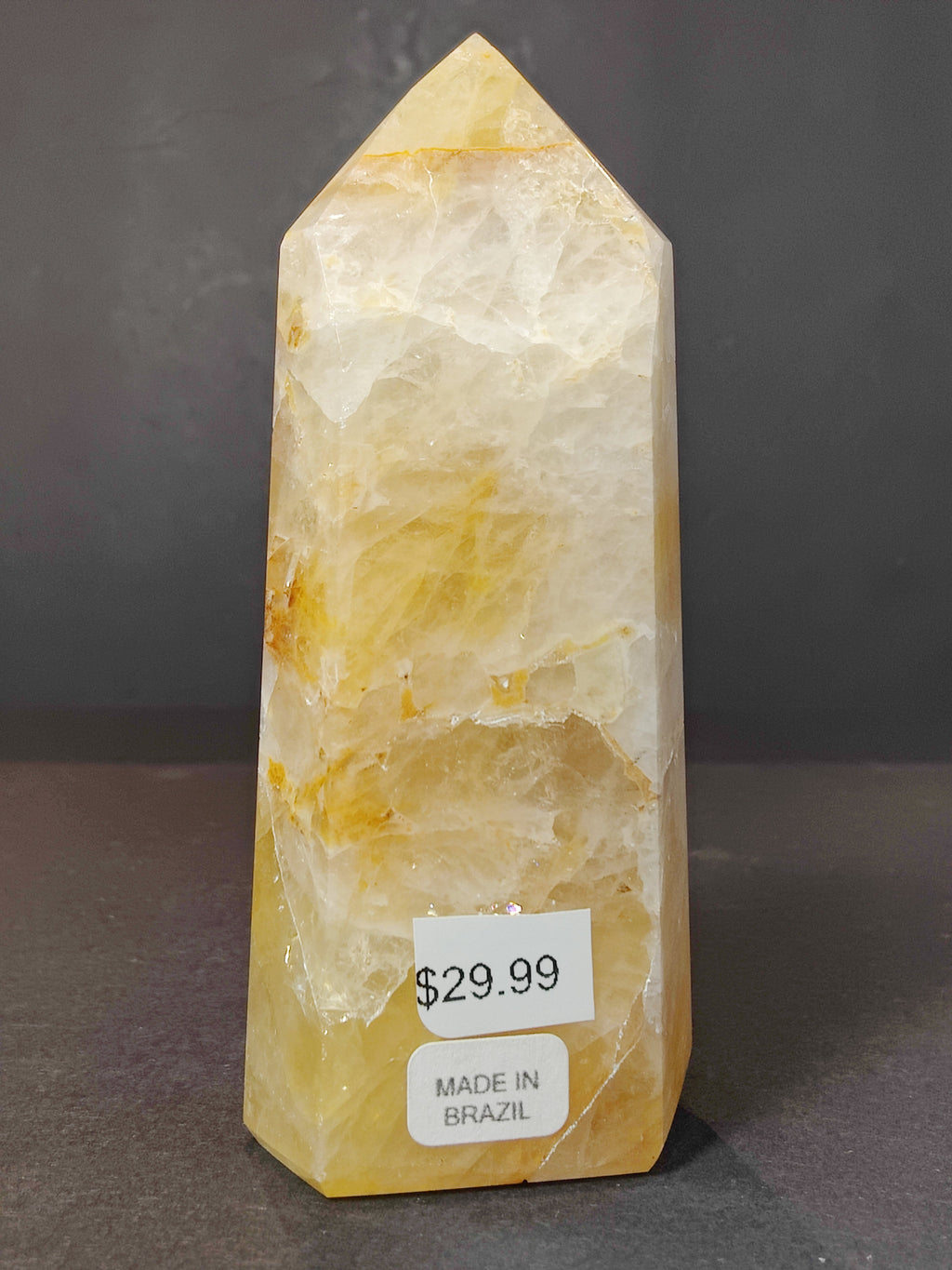 Golden Healer (Hematoid) Quartz Polished Obelisk Tower Sculpture