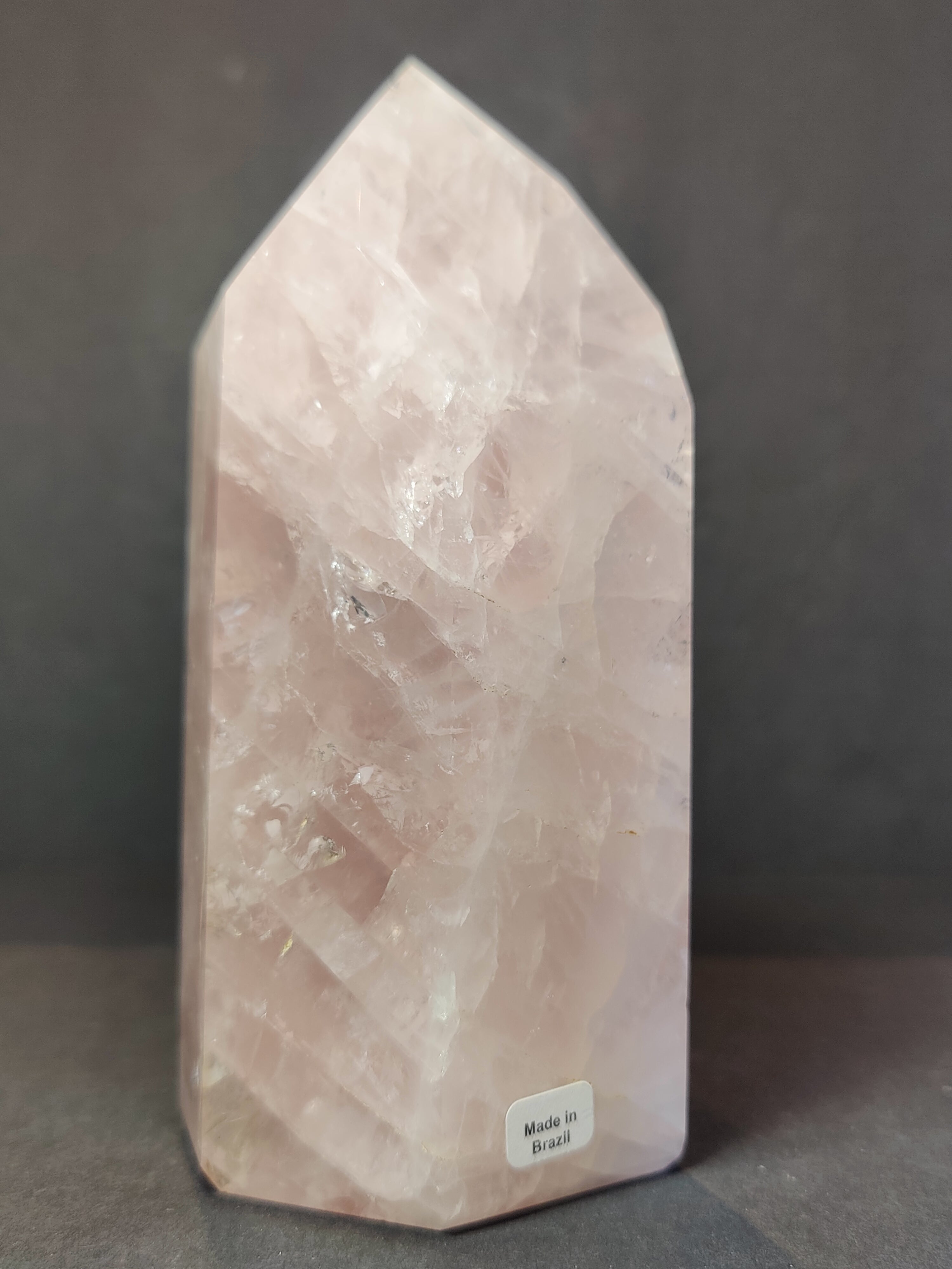 Rose Quartz Polished Obelisk Tower Sculpture
